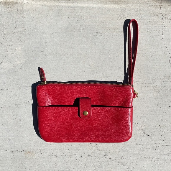 Lodis Red Leather Wrislet/Wallet/Card Holder/ Coin Purse/Clutch - Picture 3 of 10